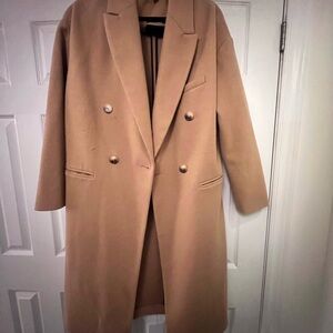 Topshop Tan Double-Breasted Trench Coat